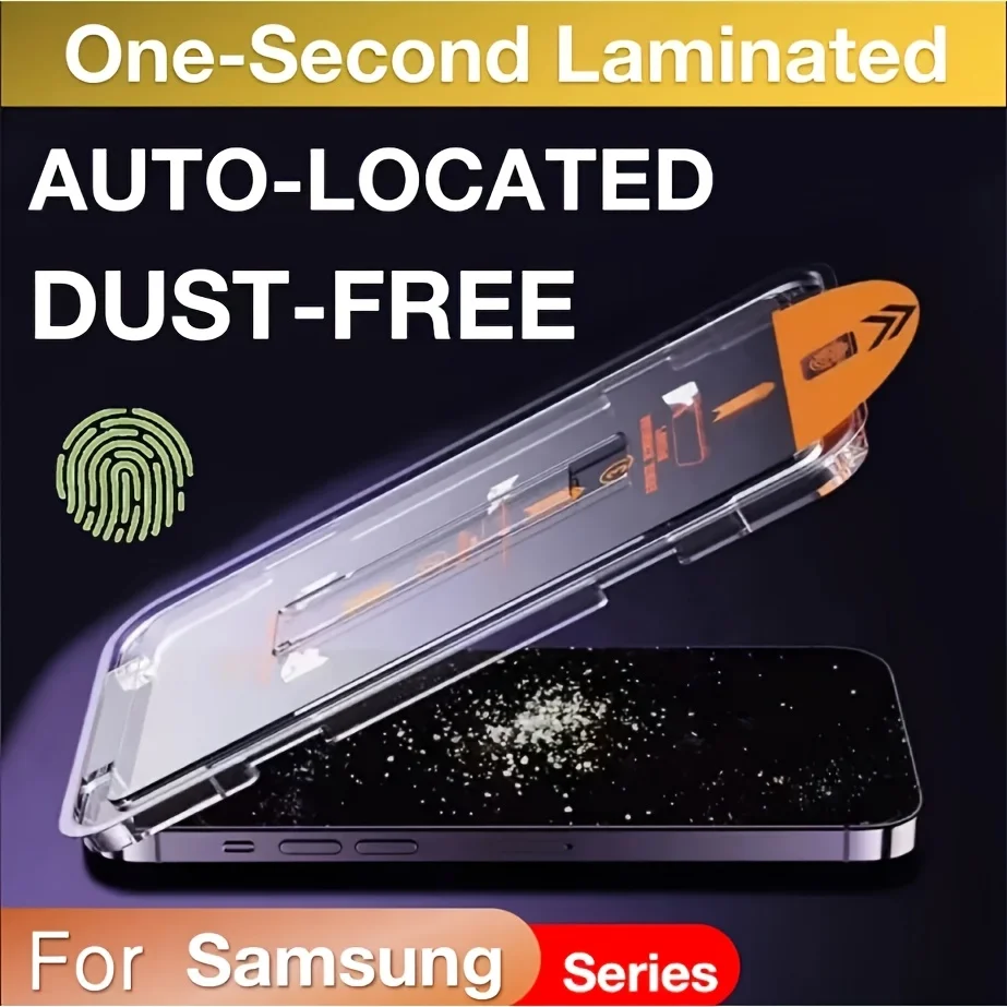 Premium Screen Protector Set with Fingerprint Toughened Glass - No Dust Easy Kit (3-Pack)