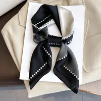 Luxury Silk Feeling Shawl Square Scarf Women Spring Hijab Fashion Wraps Neckerchief Female Hair Bands Ribbon Headband Bandana 1