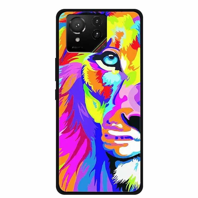 Cartoon Printed Soft Black Silicone Phone Case