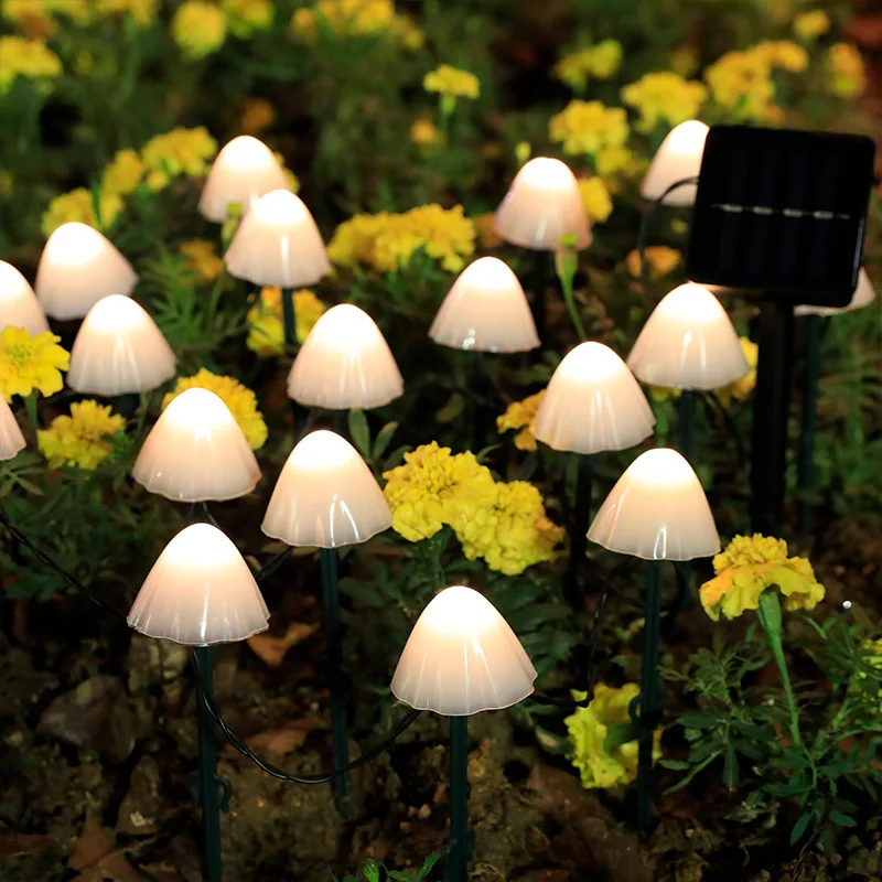 Led Camping Ground Insert Mushroom Lights Waterproof Landscape Lights Garden Christmas Holiday Decorative Solar Light Outdoors 4 1x4 1m large camping mat hexagon octagon waterproof ground sheet footprint picnic mat big tarp awning shade beach travel mat