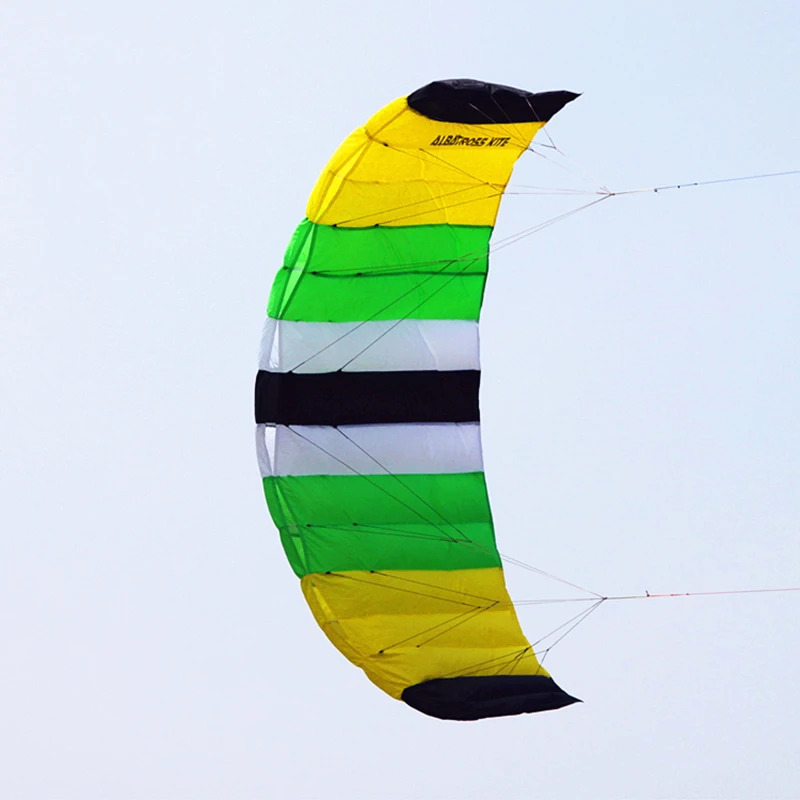 free shipping dual Line Stunt flying power Kite rainbow large soft kites for adults serf steering wheel windsurfing kevlar line 4