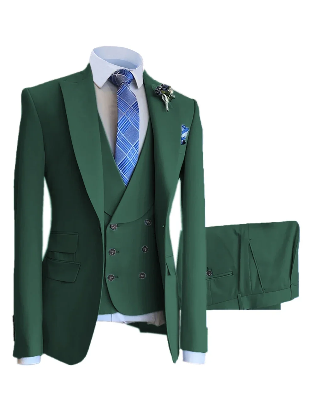 Mens Business Suits 3 piece Red Double Breasted Meeting Party Wedding Formal Occasions Customization Downsize