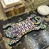 Largest Black Tibetan Tiger Carpet Thicken Plush Tufted Animal Bedside Carpet Non-slip Absorbent Bathroom Mat Area Rug 200X120cm 3