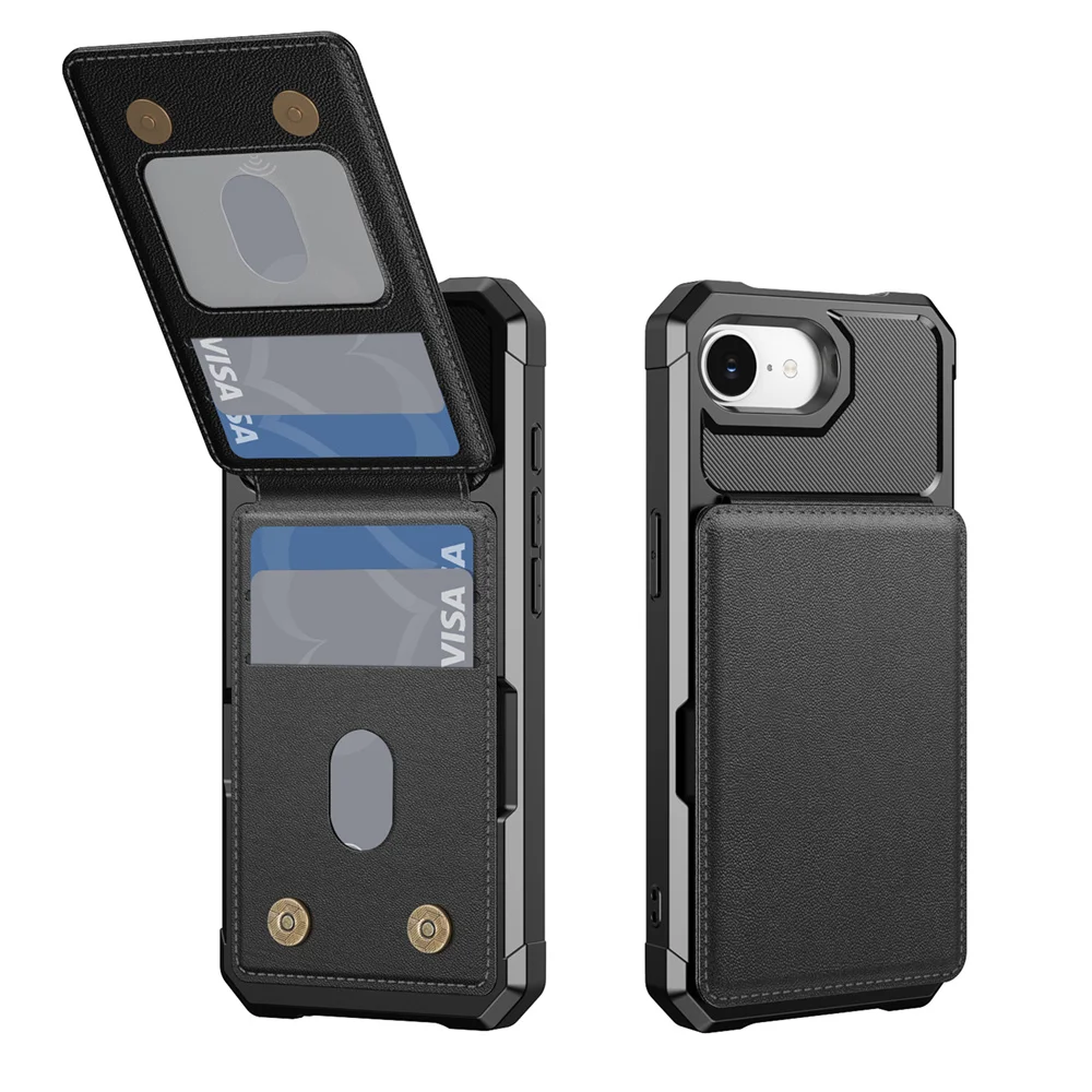 Enhanced Leather Wallet with Card Holder and Shockproof Phone Case Cover