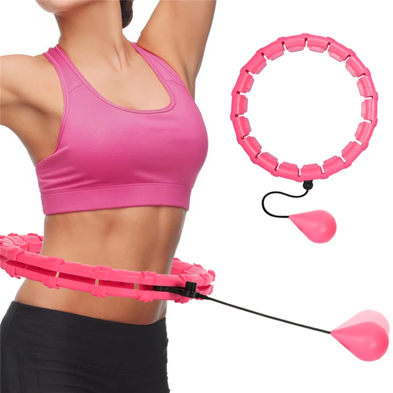 Fitness Hoop 24 Parts Auto-Spinning Smart Adjustable Thin Waist Plastic Hula Ring