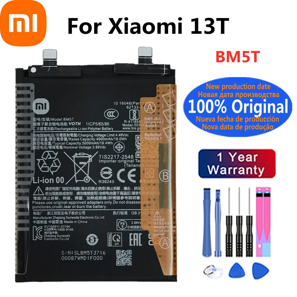 BM5T 5000mAh Original Battery For XIAOMI 13T Mi13T / Poco X6 Pro