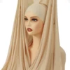 Hijab instantané en mousseline de soie avec boucle magnétique, couleur unie, écharpe musulmane pour femme, Turban islamique, bandeau à la mode, châle, nouvelle collection