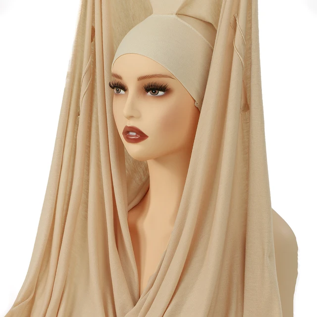 Hijab instantané en mousseline de soie avec boucle magnétique, couleur unie, écharpe musulmane pour femme, Turban islamique, bandeau à la mode, châle, nouvelle collection