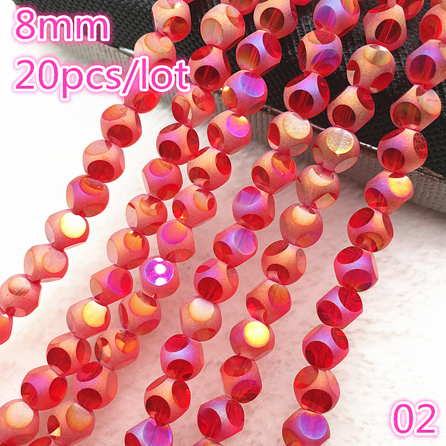 20pcs 8mm Austria Crystal Earrings Choker Bead Glass Bead Spacer Bead For Jewelry Making Necklace