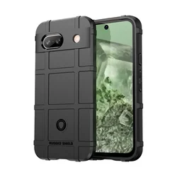 Rugged Shield Shockproof TPU Silicone Phone Case - Durable Protective Back Cover - Pixel 4A 5G (Black)