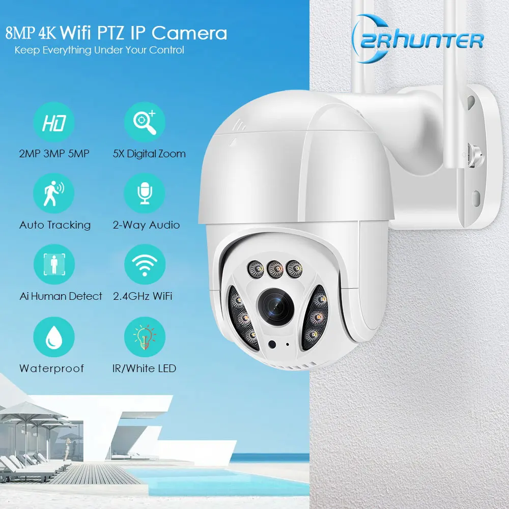 5MP PTZ IP Camera Wifi Outdoor AI Human Detection Audio 1080P Wireless  Security CCTV Camera P2P RTSP 4X Digital Zoom Wifi Camera - AliExpress