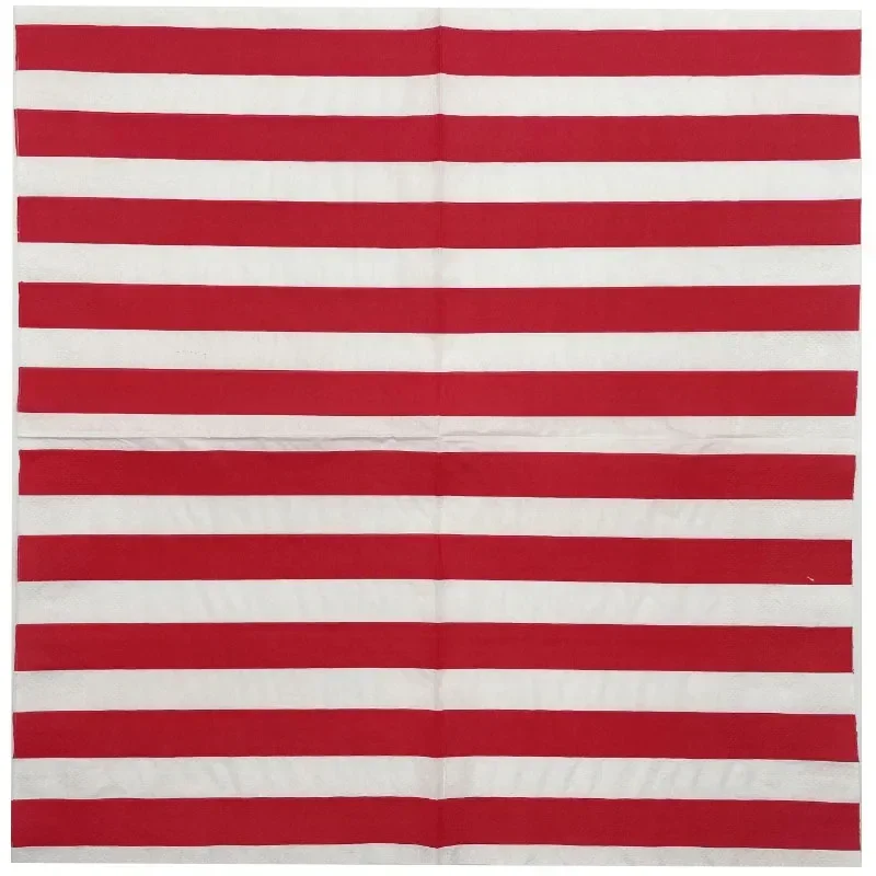 Colourful Printed Napkins 20pcs/Pac 2Ply High Grade Red Stripe Folded Paper Placemats Party Decoration Banquet Mouthcloths