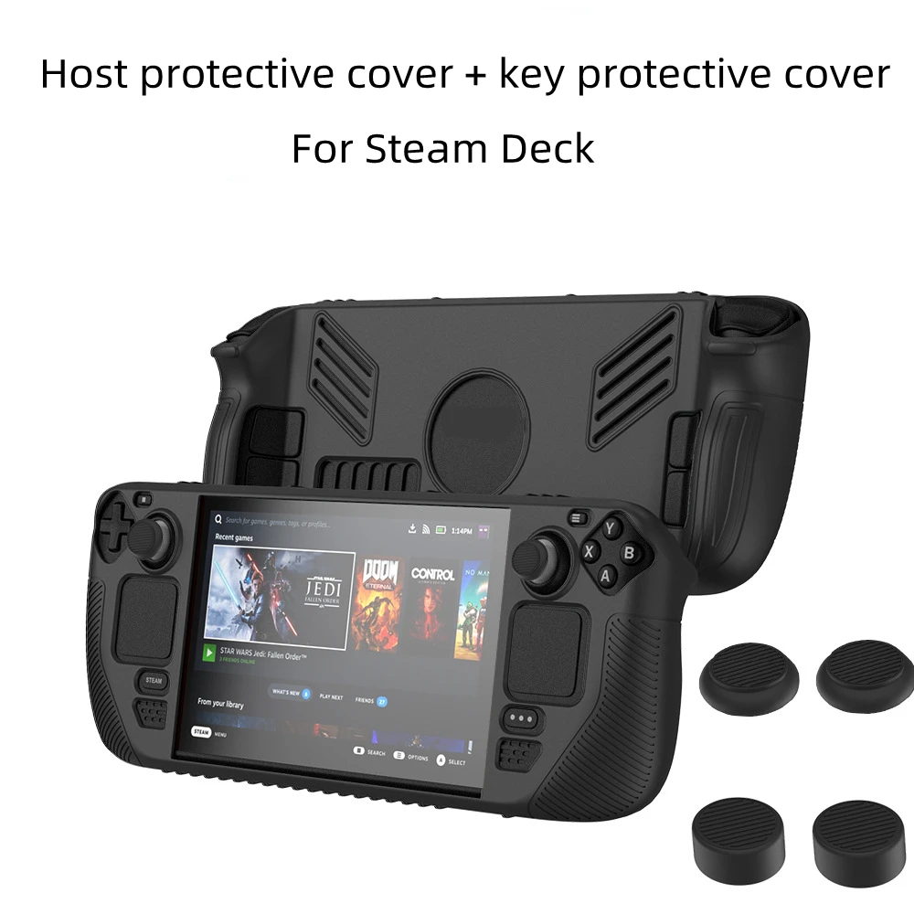 Capa Protetora de Silicone Adequado para Steam Deck Handheld Game Console Capas de Poeira Antiderrapante à Prova de Poeira Anti-fall Pcs Botão