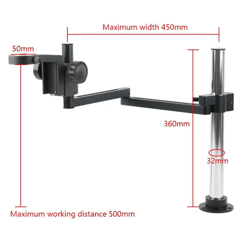Adjustable Articulating Arm Clamp Microscope Bracket 50mm Ring Holder C Mount Zoom Lens Tripod Solder Video Camera Folding Stand microscope arm stand video microscope stand