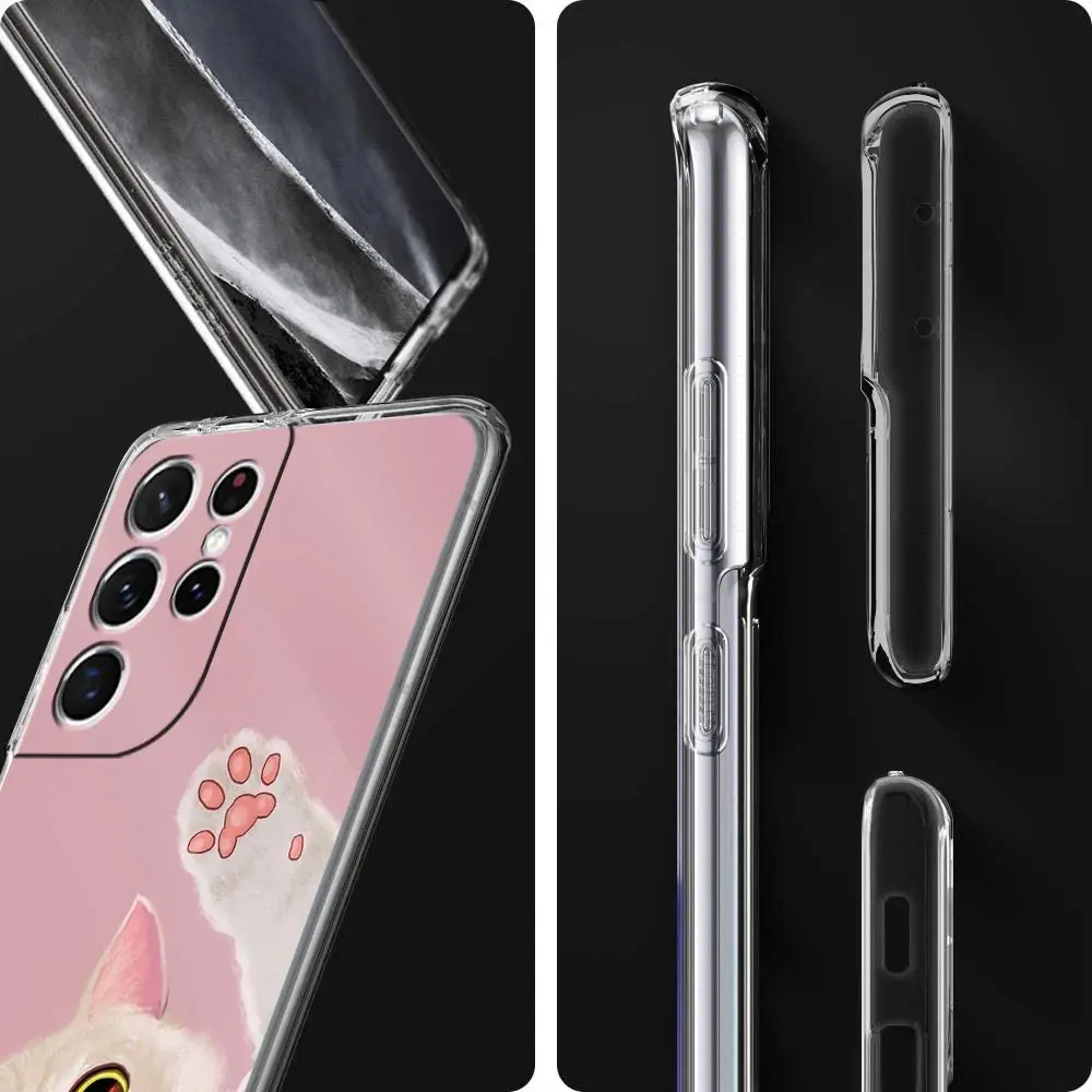 Adorable Cartoon Kitten Clear Silicone Phone Case