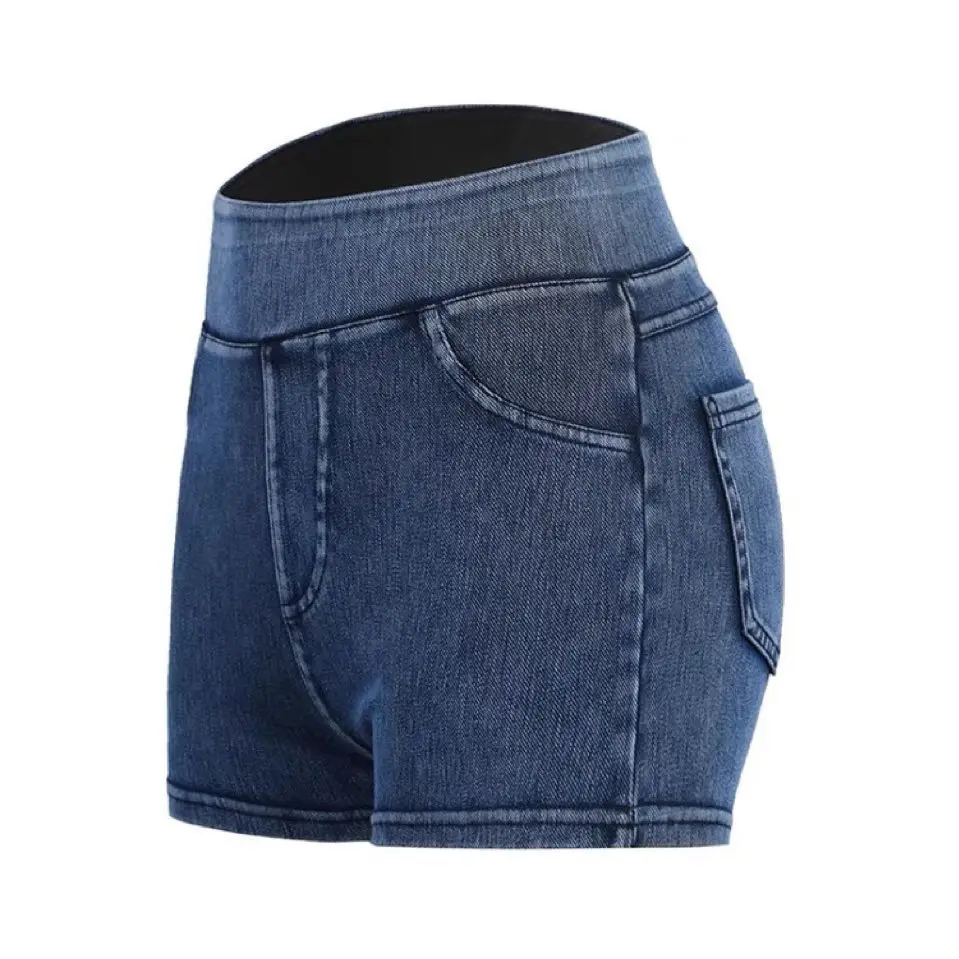 Women Open Crotch Pants Short Jeans Hidden Three Zippers Crotchless Mini Hot Shorts Push Up Clubwear Skin Cloth Couple Lovers