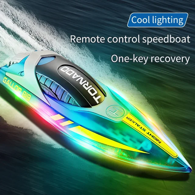 2.4G HJ819 RC Speedboat Remote Control Boat High Speed  Electric Racing Ship  Model Outdoor Waterproof Toy Children Boy Gift 4