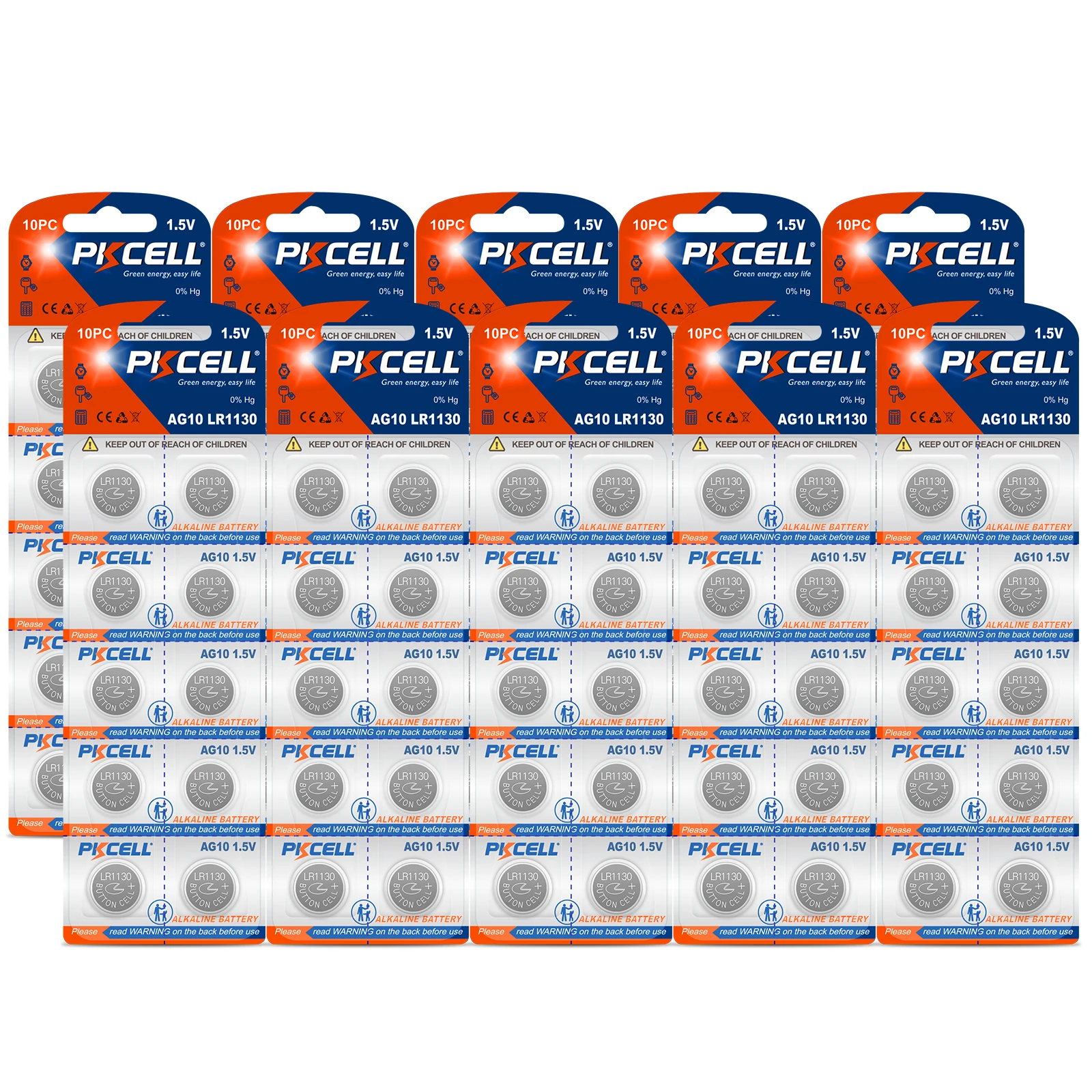 PKCELL 50PC AG10 LR1130 Alkaline Button Batteries 75mAh Capacity 1.5V Cell  Coin Battery for Thermometer Watch Calculator Car Key - AliExpress
