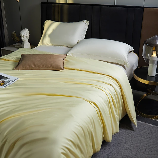 Couette d'été en soie haut de gamme, remplissage de soie longue en fibre de soie, respirant, King Size, Style de luxe, personnalisable 2
