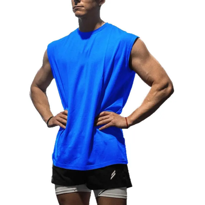 남성용 민소매 스포츠 셔츠, 체육관 피트니스, 런닝, 속건성 조끼, 통기성, 루즈핏, 트레이닝, 여름 남성복
