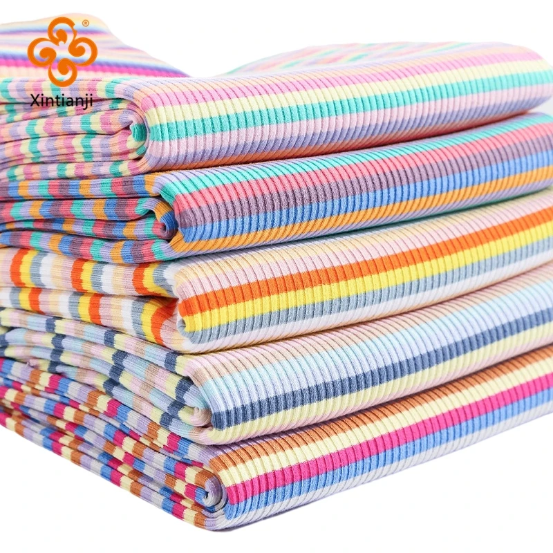 Rainbow Rib Knit Fabric 1