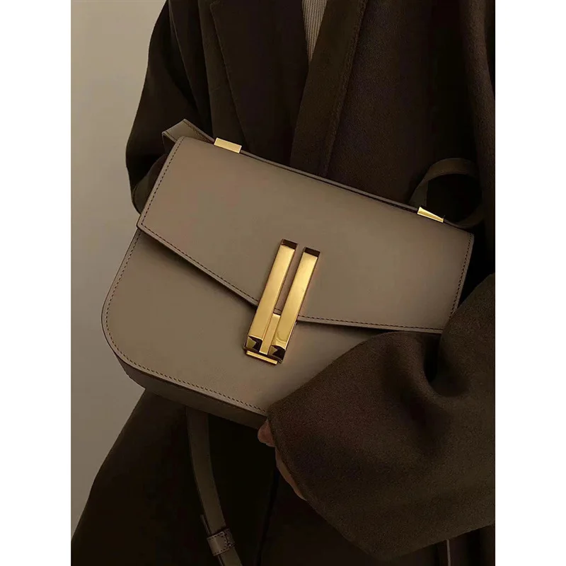 

British luxury Dmelli tofu niche design high-end leather women's shoulder bag