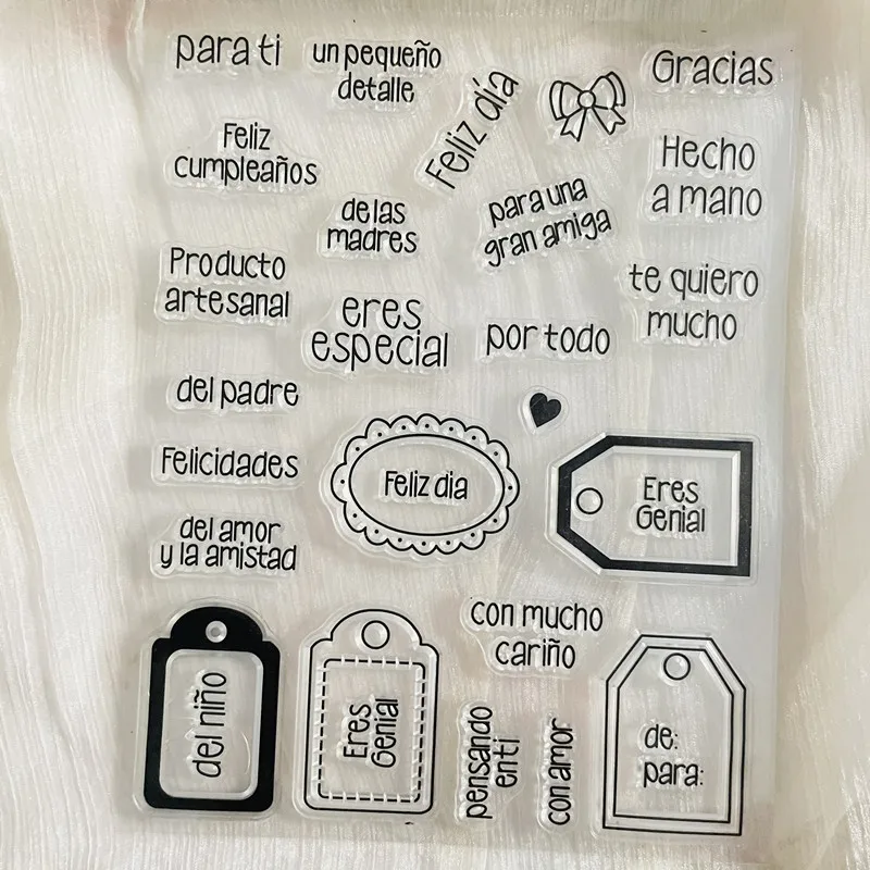 spanish word planner daily phrase Clear Stamp Transparent Silicone Stamp Seal Sheet For Scrapbooking Photo Album Decoration clear stamps clear rubber stamps