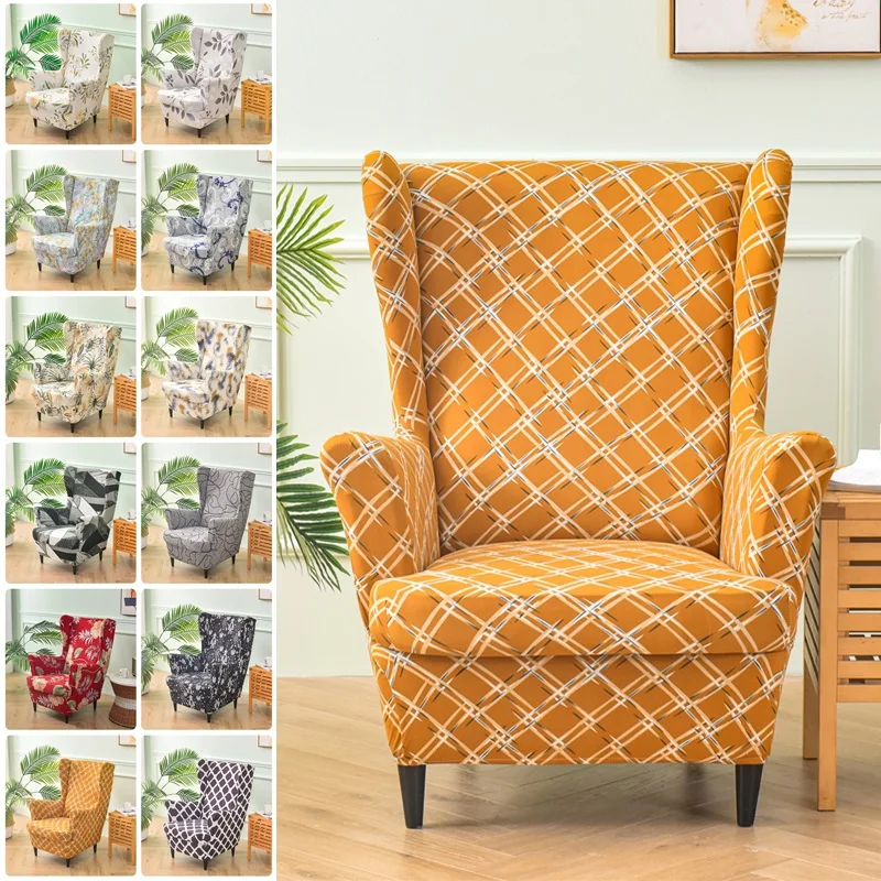 Sofa Slipcover Slipcovered Wing Chair Wingback Chair Cover 2-Piece