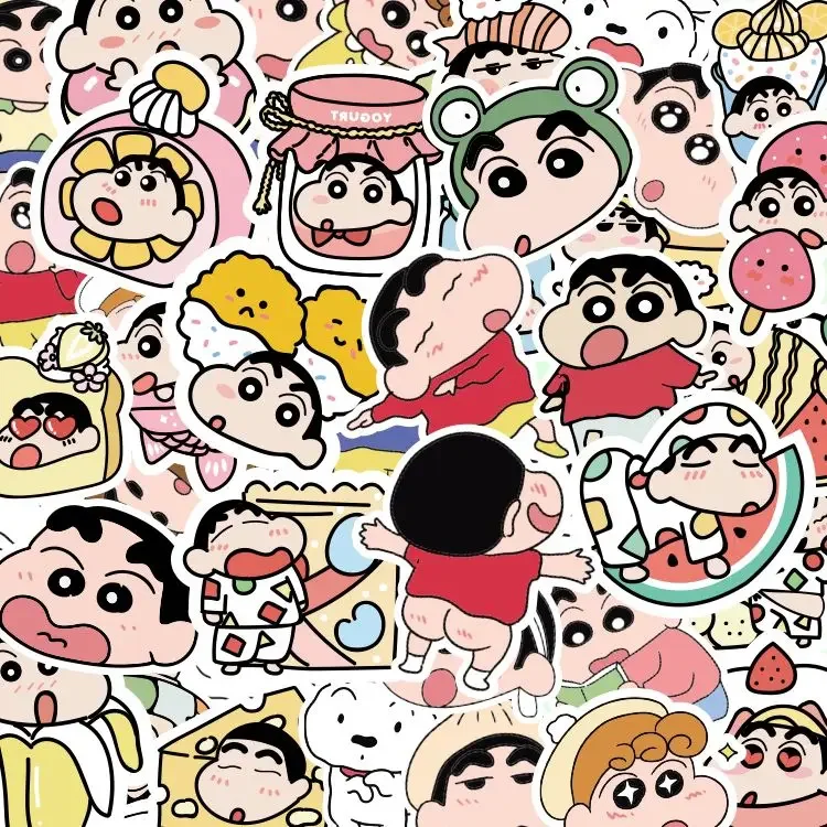 

100Pcs Cartoon Anime Crayon Shin chan Stickers For Car Laptop Phone Stationery Decor Vinyl Decals Waterproof Sticker Kids Gift