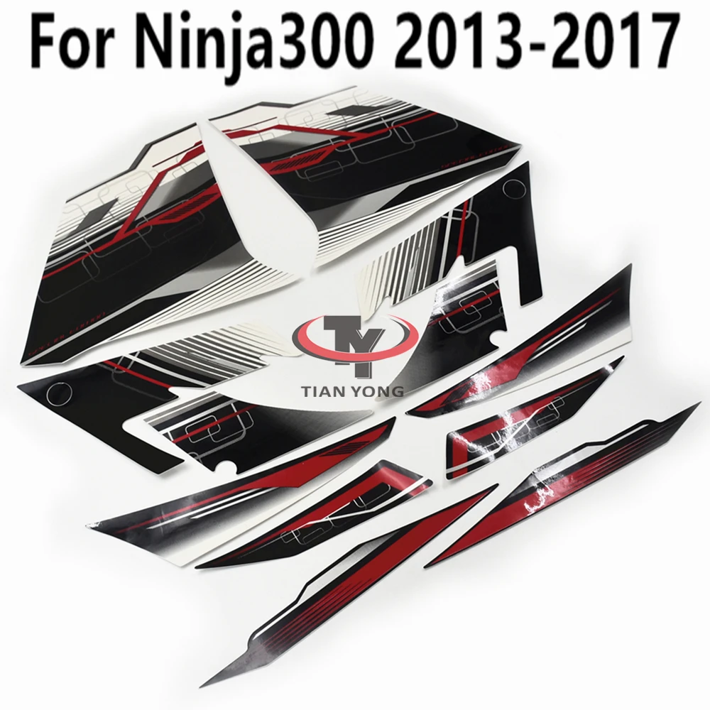 

Набор наклеек для мотоцикла Ninja300 2013-2017, шелкографическая аппликация, жемчужная, белая, красная, черная Геометрическая наклейка для кузова
