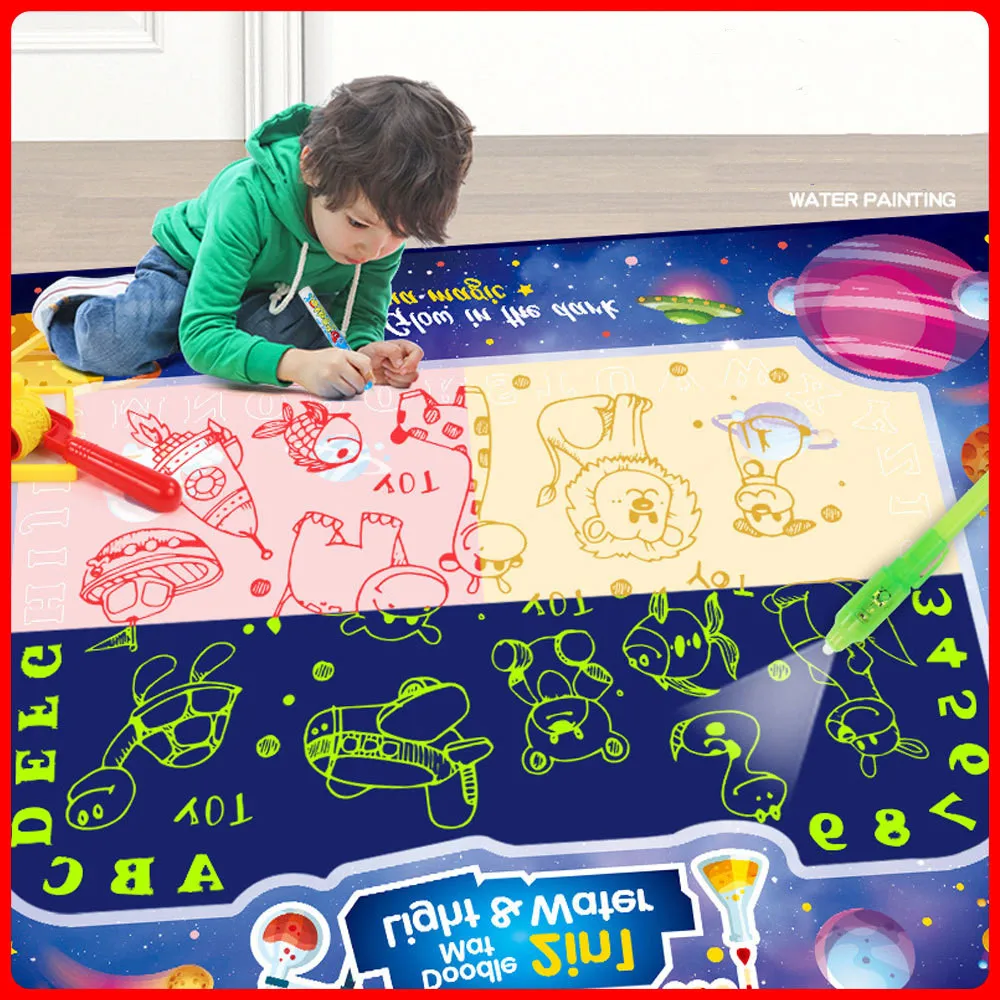 

Glow In The Dark Water Doodle Mat Kids Painting Writing Doodle Board Toy Color Drawing Mat Educational Toys Toddler Gift