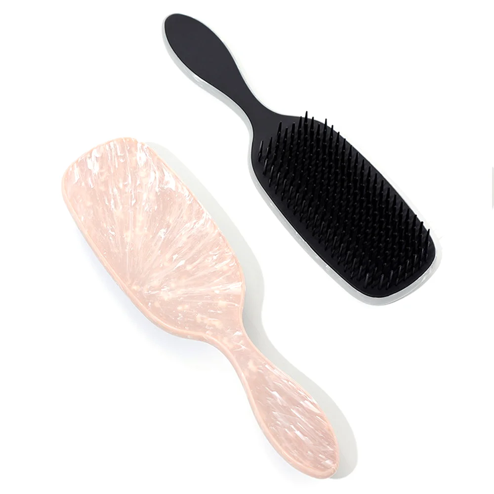 Marbled Anti-Static Detangling Hair Brush with Massage Handle