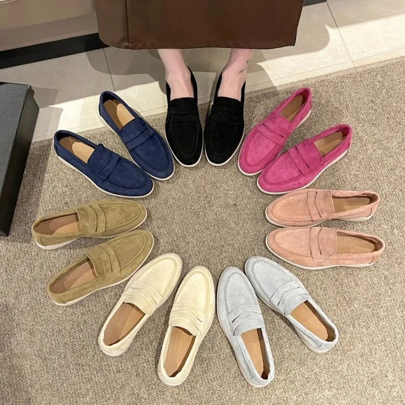 Stylish Lightweight Suede Casual Shoes Breathable Slip on Men's and Women's Driving Shoes Comfortable Loafers Moccasins women shoes casual shoes women flats