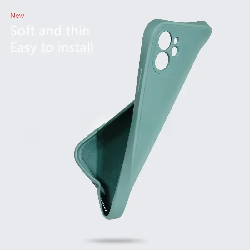 Silicone Phone Case - Solid Color Anti-Slip Shockproof Cover, Slim Fit Durable Design