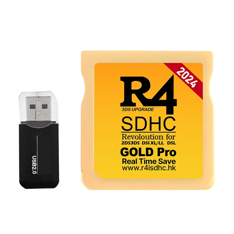 2024 R4 Card R4 Sdhc Adapter Flash Card Hk Con Adattatore Usb Per Scheda Di Masterizzazione Della Scheda Di Gioco 2Ds 3Ds Dsi Xl/Ll Dsl