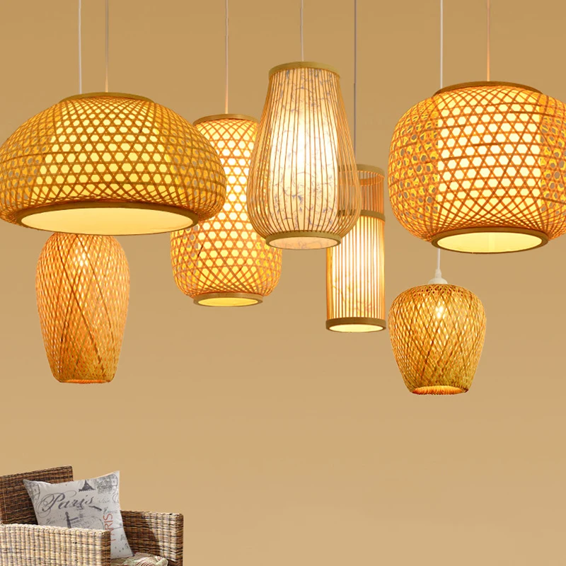 

Modern hand woven Antique bamboo chandelier bamboo Lantern Restaurant bedroom living room dining room lamp bamboo lantern
