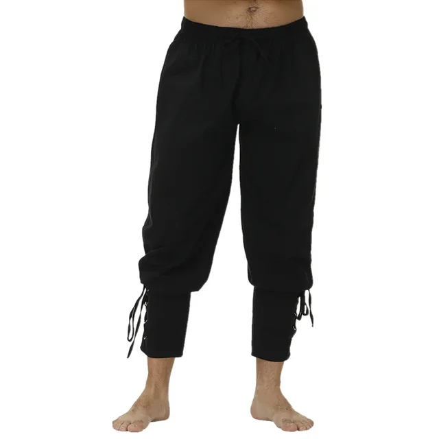 Pantalones Medievales Para Hombre - Holgados, De Algodón, Estilo Vikingo/pirata, Cómodos Para Eventos Temáticos Y Ocio