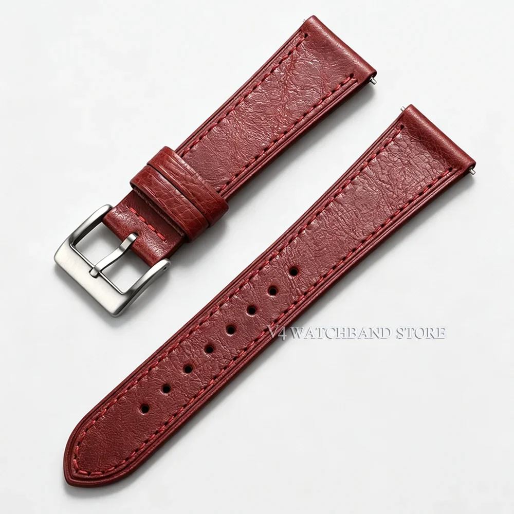 Premium Waterproof Leather Watch Strap with Pin Buckle - Versatile Sizes