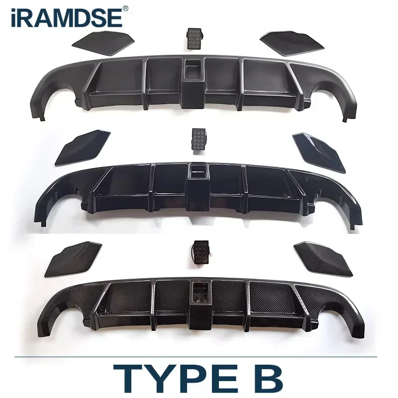 Rear Diffuser Car Body Kit Lip Bumper Spoiler Plastic Splitter for Volkswagen Golf MK6 GTI 2008-2013 double sided adhesive spoiler,rear bumper lip,rear bumper diffuser