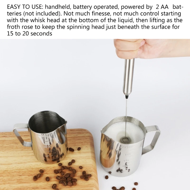 Electric Stirrer Hot Chocolate Milk Mixer Battery Operated Stainless Steel  Coffee Maker Mixer Wand Machine