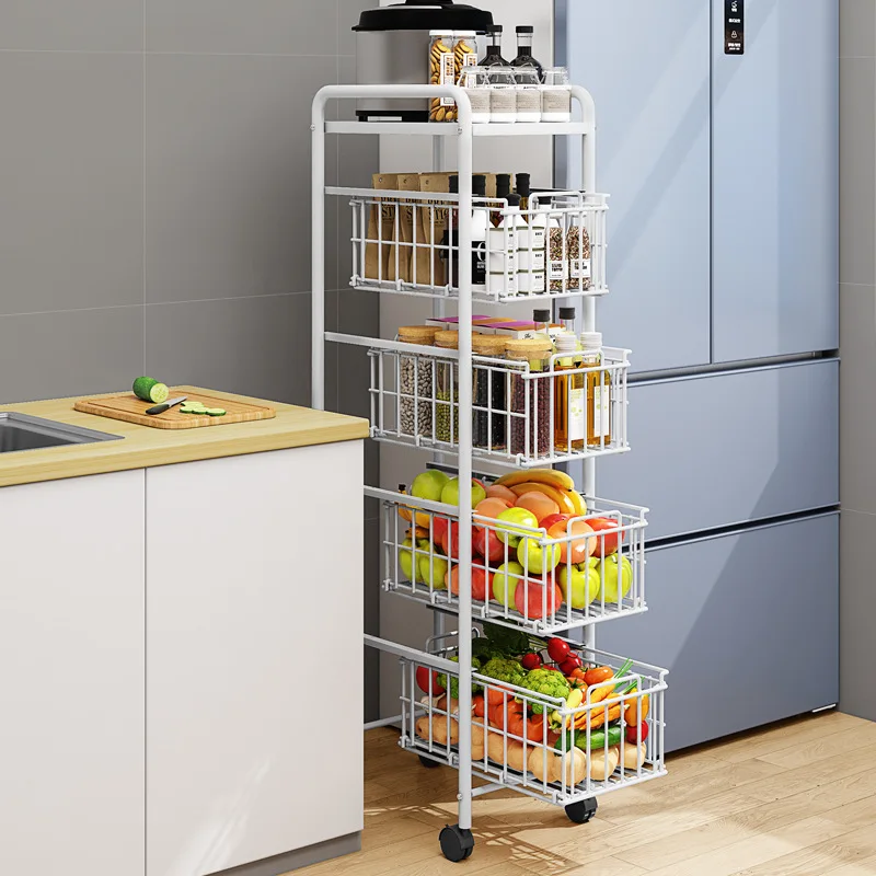 

Drawer Kitchen Storage Rack Floor Multi-layer Rack Retractable and Sewn Storage Stand Vegetable Home Storage and Organizer