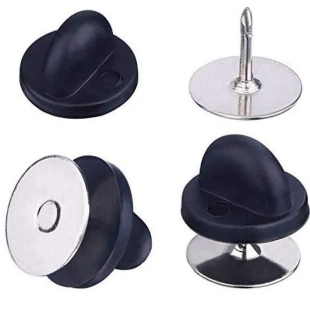 50pcs PVC Rubber Pin Backs Butterfly Clutch Tie Tack Lapel Holder Clasp Pin Cap Keepers Uniform Badges Replacements