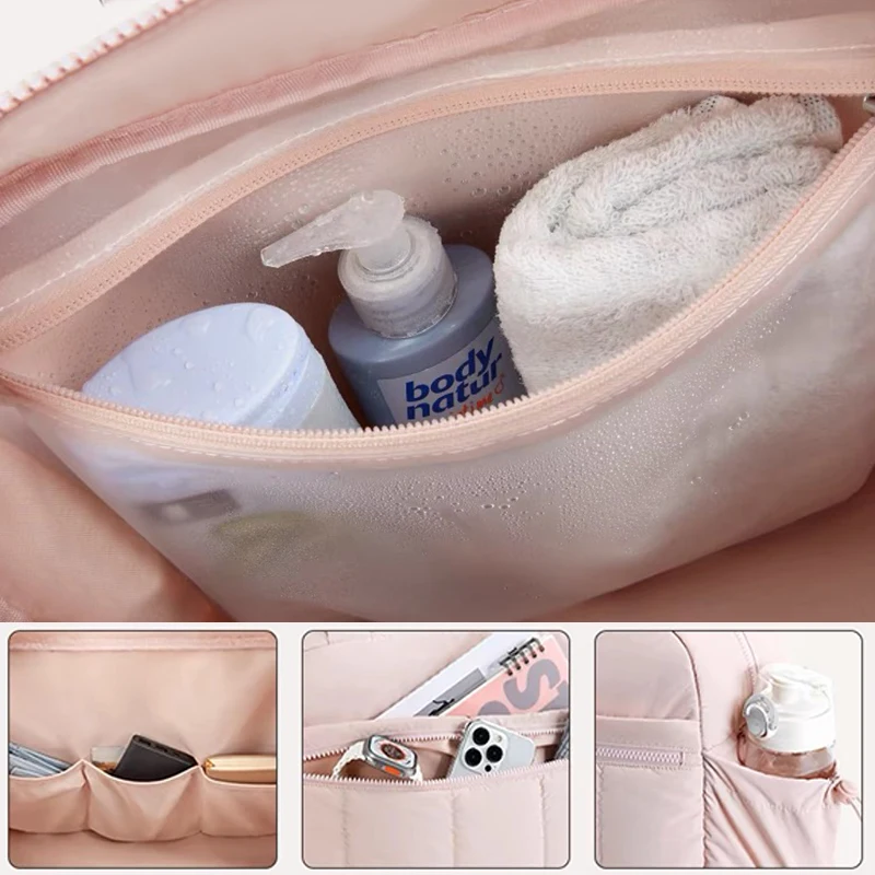 Borsa fasciatoio da viaggio, borsone sportivo da donna impermeabile, bagaglio a mano per aereo, borsa da passeggino per mamma, tote per maternità - immagine 4