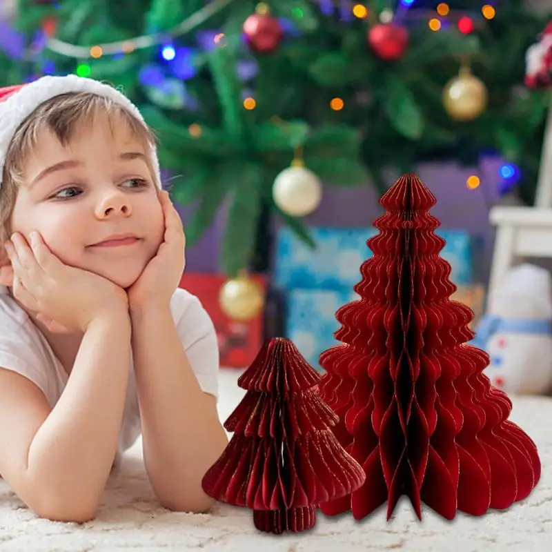 

Desktop Merry Christmas Tree "2PCS Christmas Tree Ornament Christmas Photo Props Party Multilayer Texture Tree Holiday Decor