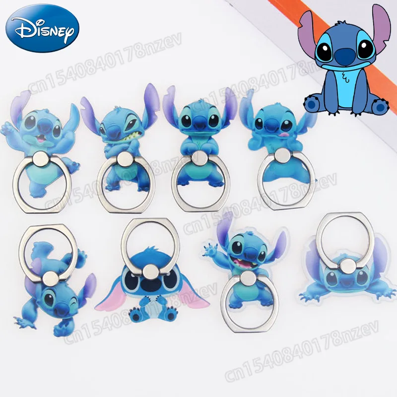 

Disney Lilo & Stitch Finger Ring Holder Mobile Phone Rotatable Stand Anime Cartoon Phone bcak sticker bracket