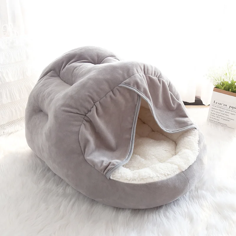 

Winter Plus Velvet Thicken Enclosed Cat Litter Warm Soft Pet Litter Deep Sleep Teddy Dog Kennel Cat Bed Cat Bed House Puppy
