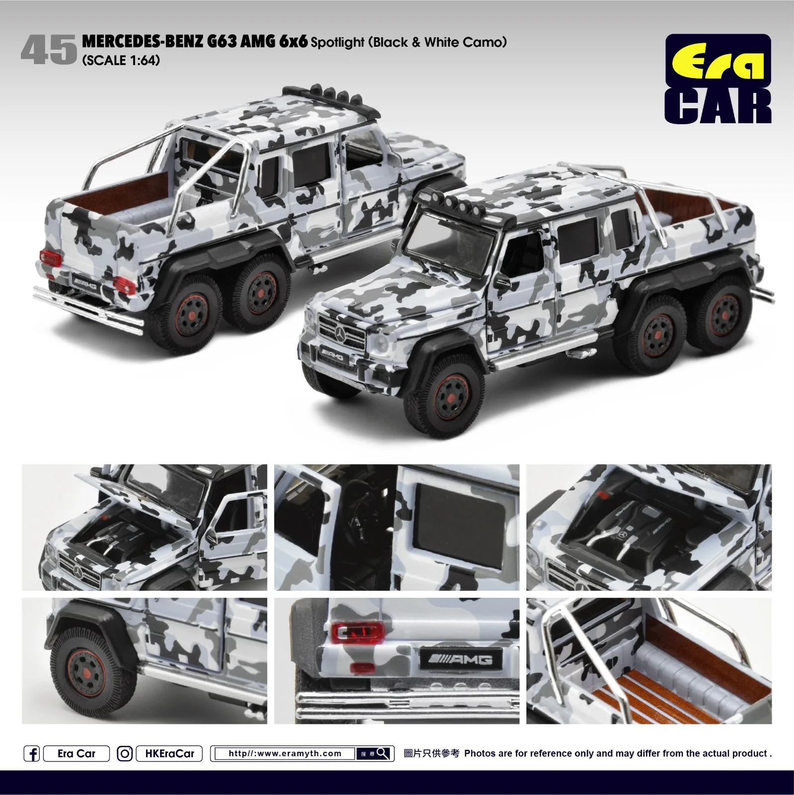 

1:64 ERA CAR benz G63 6*6 Collection Metal Die-cast Simulation Model Cars Toys