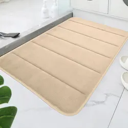 Plush Coral Velvet Anti-Skid Bathroom Mat - Quick Absorption, Machine Washable, Soft & Comfortable - 500MMx800MM (Khaki color)