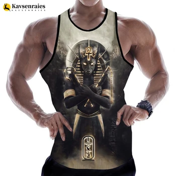 New Ancient Egyptian Egypt God Pharaoh Tank Tops Men's Clothing Harajuku Streetwear Oversized Tops Sleeveless Shirts Ropa Hombre