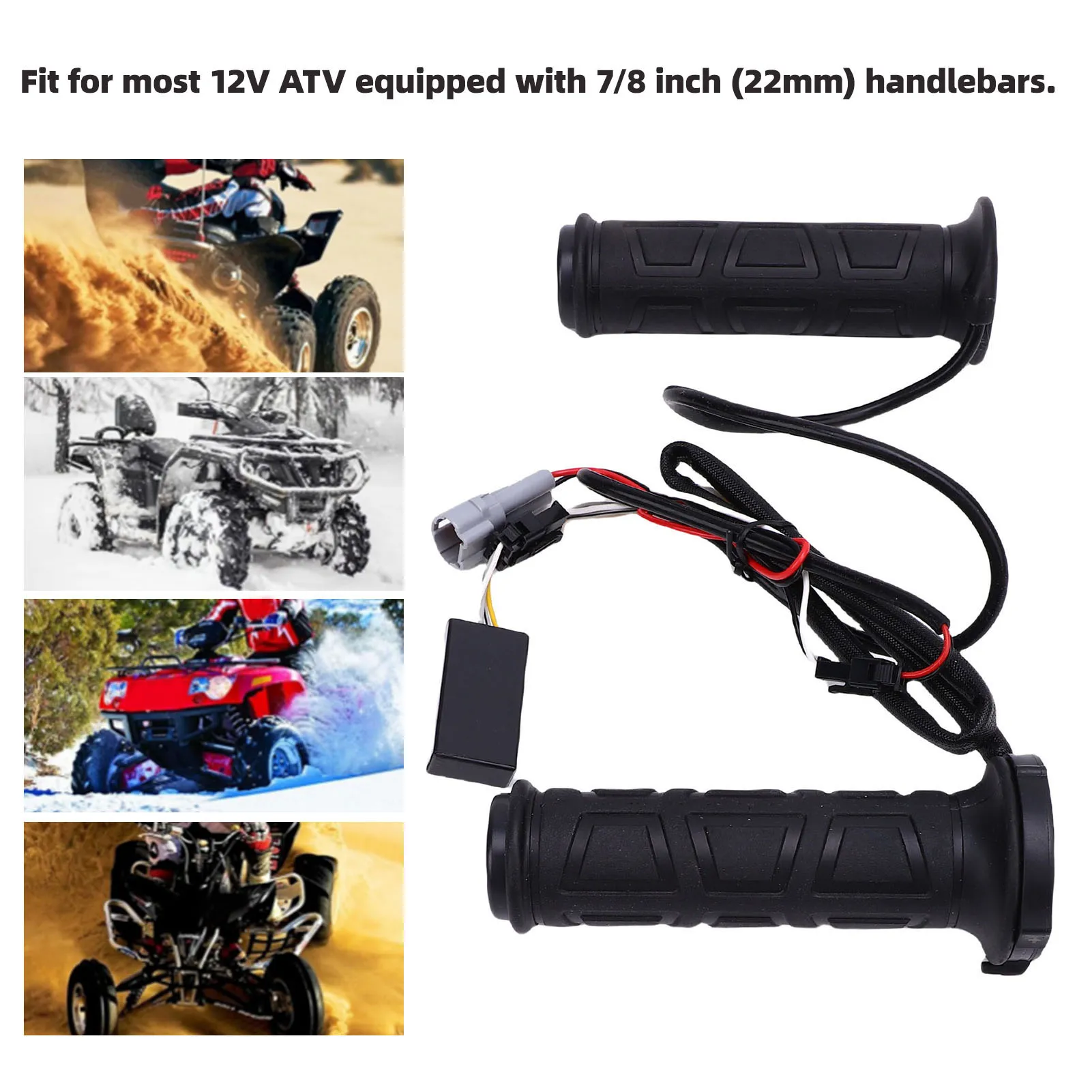 ATV Heated Grips Quick Heating Anti Slip  ATV Hand Grip Heater Constant Temperature Safe for 7/8 Inch 22mm Handlebars